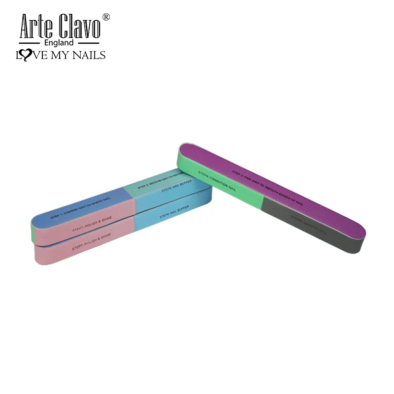 Arte Clavo Nail Files Repair Art Buffer Sanding Block Manicure Polished File LED UV Gel Polish Tool 1pcs 7-sideds | Красота и