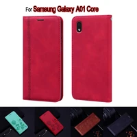 for samsung a01 core case sm a013g flip leather book funda cover for samsung galaxy a01 a 01 core case phone protective shell