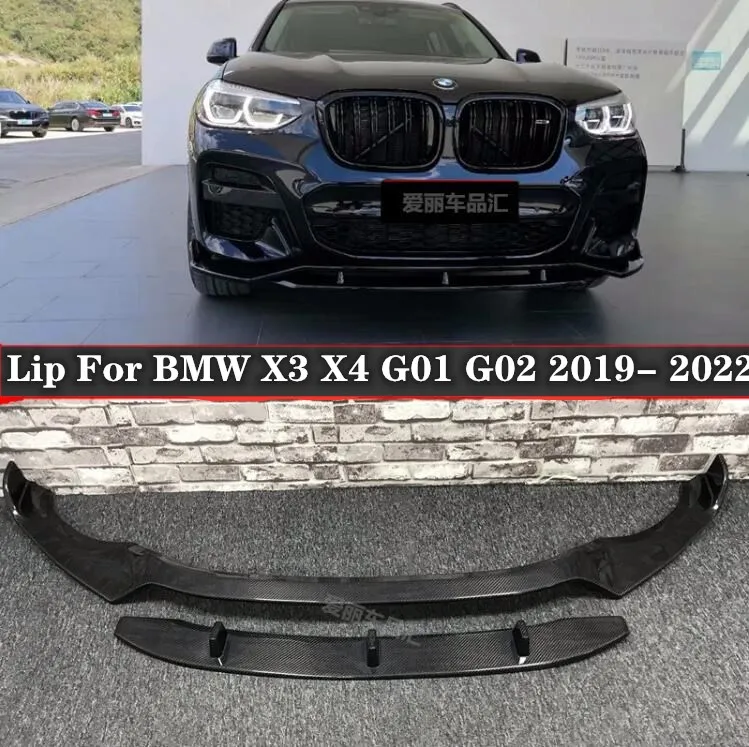

NEW High Quality Carbon Fiber Bumper Front Lip Diffuser Cover Protector Fits For BMW X3 X4 G01 G02 2019 2020 2021 2022