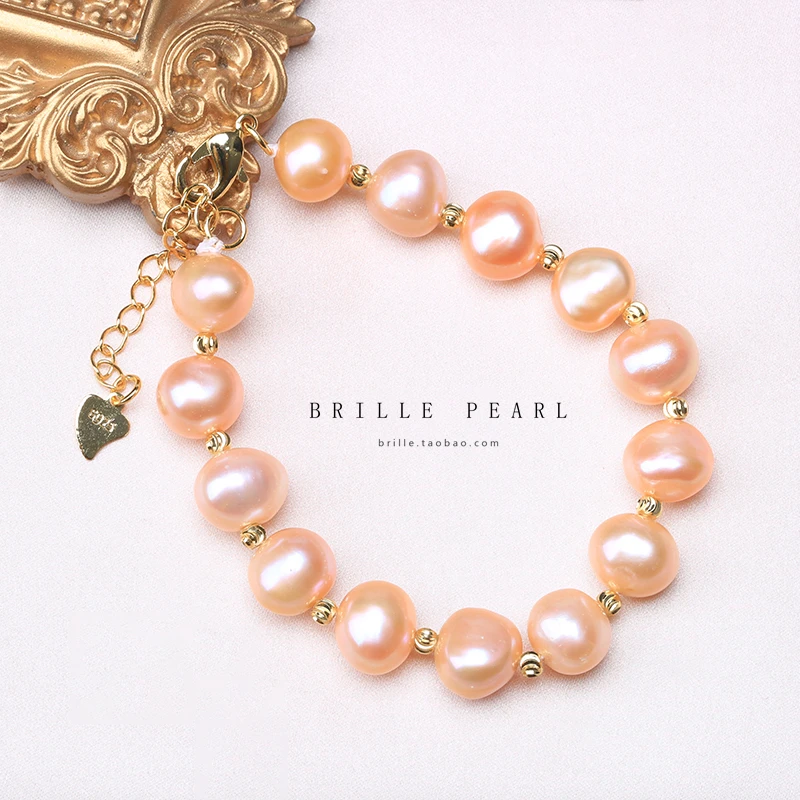 BaroqueOnly высокое качество натуральный пресноводный жемчуг Браслеты синий серый