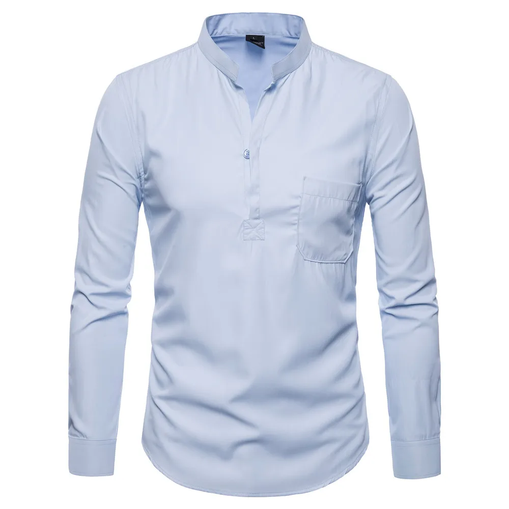 Рубашка SWAGWHAT мужская с длинным рукавом Хлопковая сорочка кроя Slim Fit в