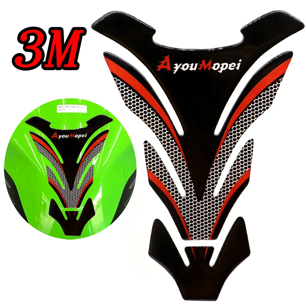 

3D Motorcycle Tank Pad Protector Sticker Fish Bone Decal for Kawasaki Z900 Z800 Z750 Z650 Z300 Z250 Z125 Z1000 Z400