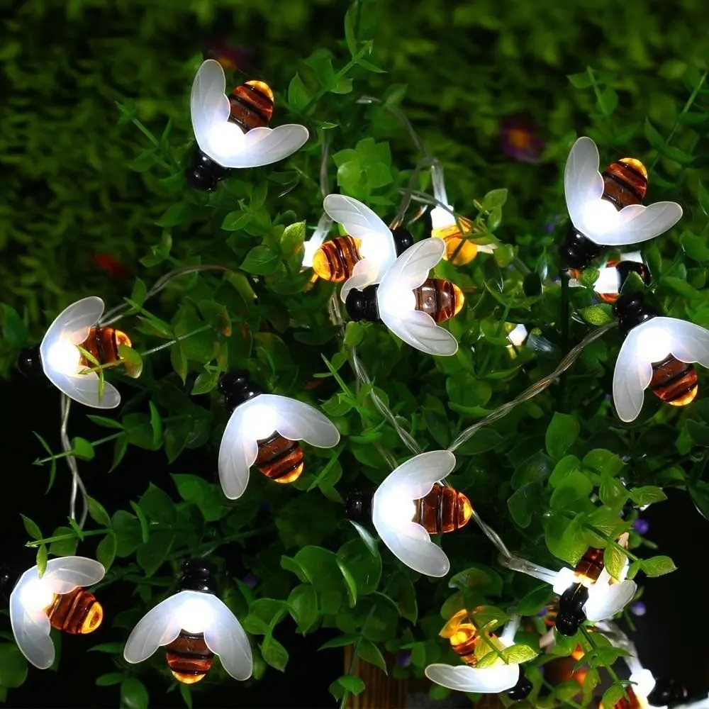 Светодиодная гирсветильник в виде пчелы 20/50 светодиодов на солнечной батарее |