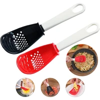 new kitchen cooking spoon multifunctional potato garlic press heat resistant hanging hole grinding colander kitchen cooking tool