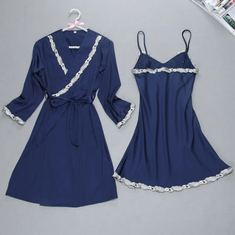 Модный женский сексуальный халат ночная рубашка Халат + одежда для сна Женская