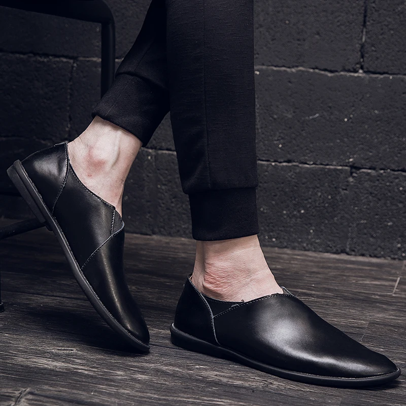 Лоферы мужские кожаные деловые роскошные дизайнерские туфли дышащие легкие