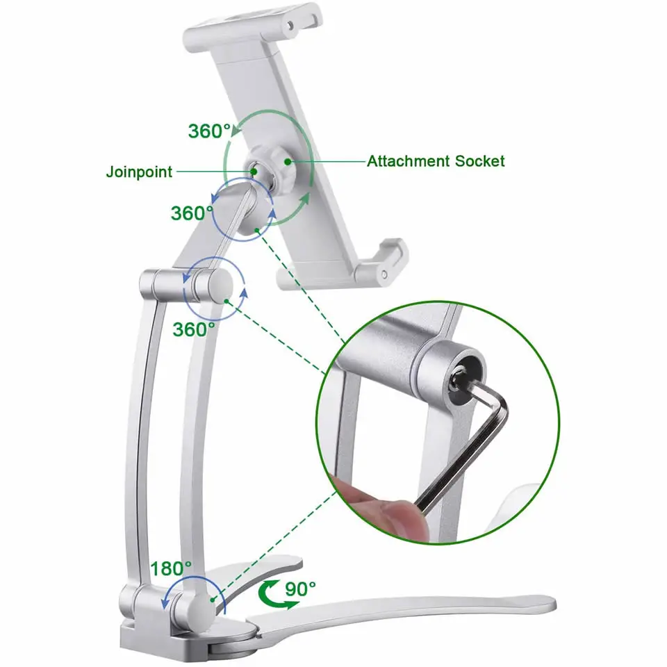 outmix aluminum kitchen tablet stand phone holder flodable adjustable 5 13 inches tablet phone desktop mount for ipad pro 12 9 free global shipping