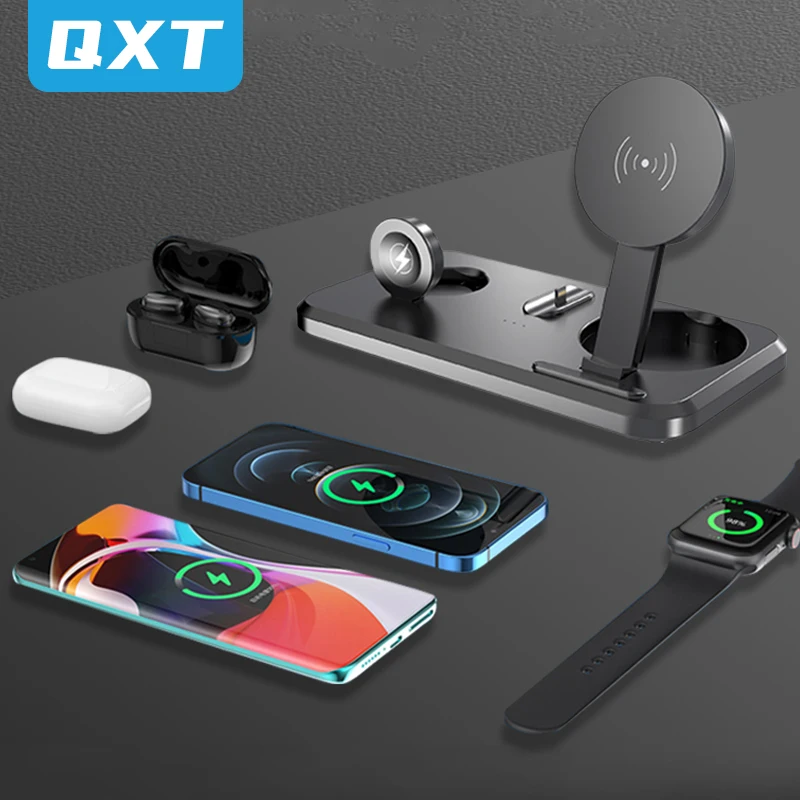 

Зарядные устройства Apple Watch 3 в 1, быстрая Беспроводная зарядка для iPhone 12, 11, XR, 15 Вт, зарядная док-станция Qi, Huawei, Apple для Airpods, iWatc