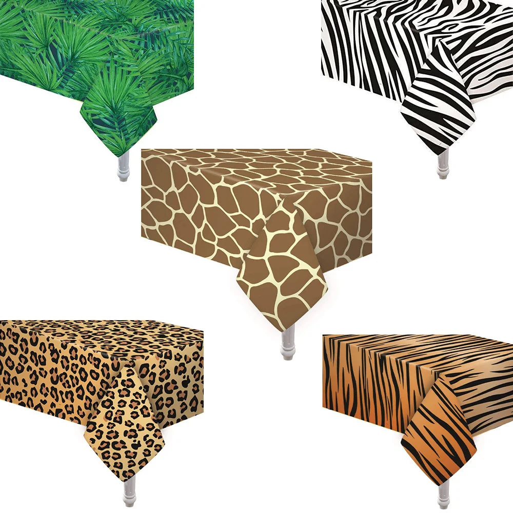 

Leopard deer zebra pattern disposable tablecloth tablecloth zoo party theme decoration