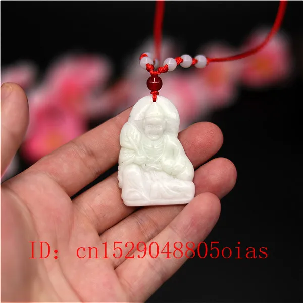 Натуральный белый китайский нефритовый Буддизм Кулон ожерелье Шарм ювелирные