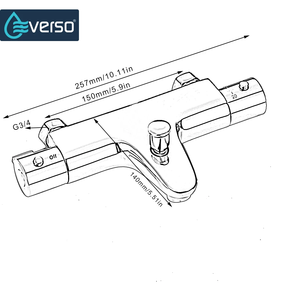 Термостатический смеситель для душа в ванной комнате регулирующий настенный