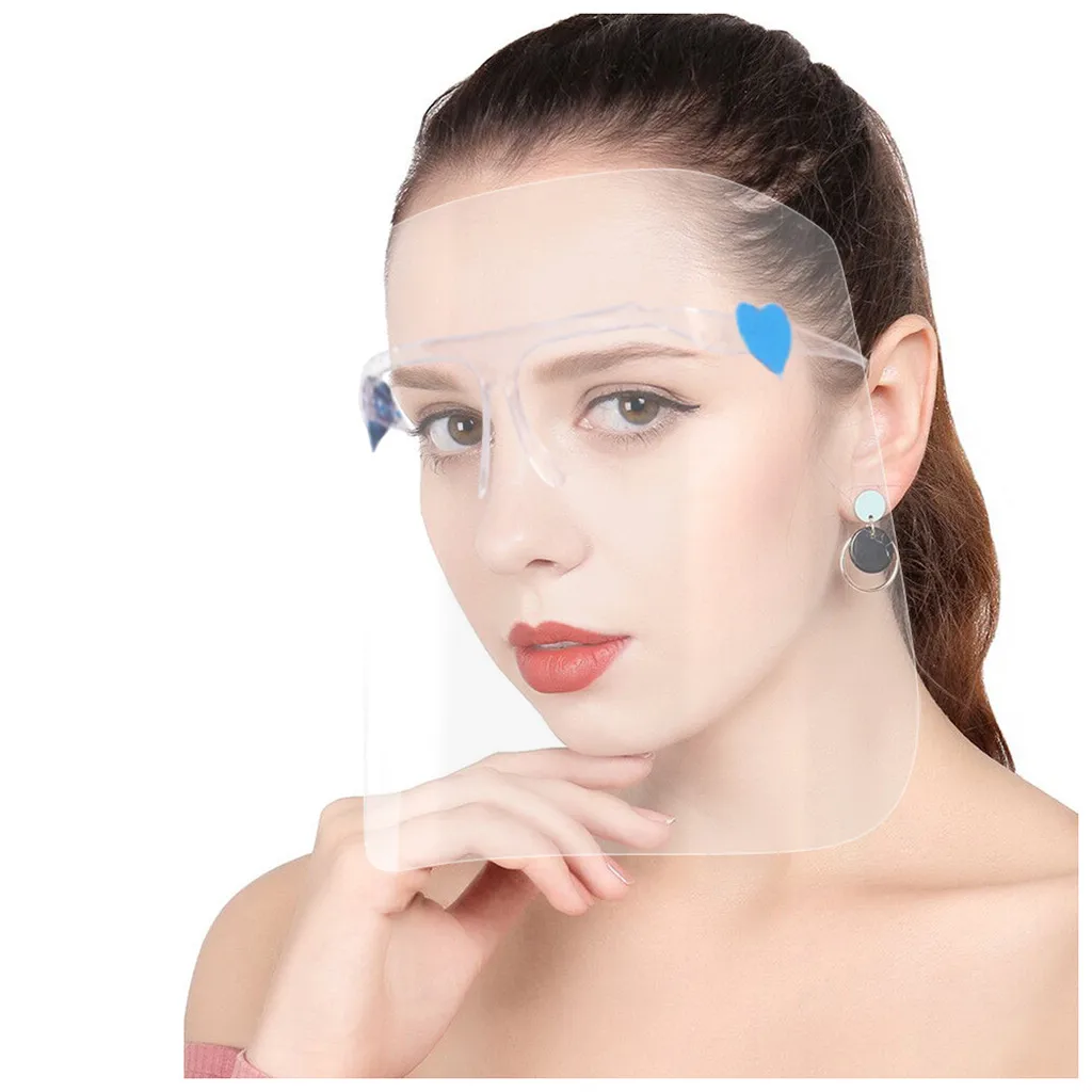 

20pcs Adult Clear Face Masks Goggles Full Face Cover Protection Plastic Shield Women Men Protective Mask mascarilla masque maska