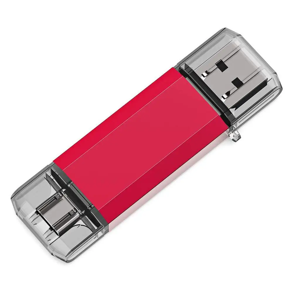 Red BRU OTG флешка Usb 3,0 флеш-накопитель type-c высокоскоростной флеш-накопитель Usb флешка 16g 32g 64gb 128gb Логотип на заказ - Цвет: Red