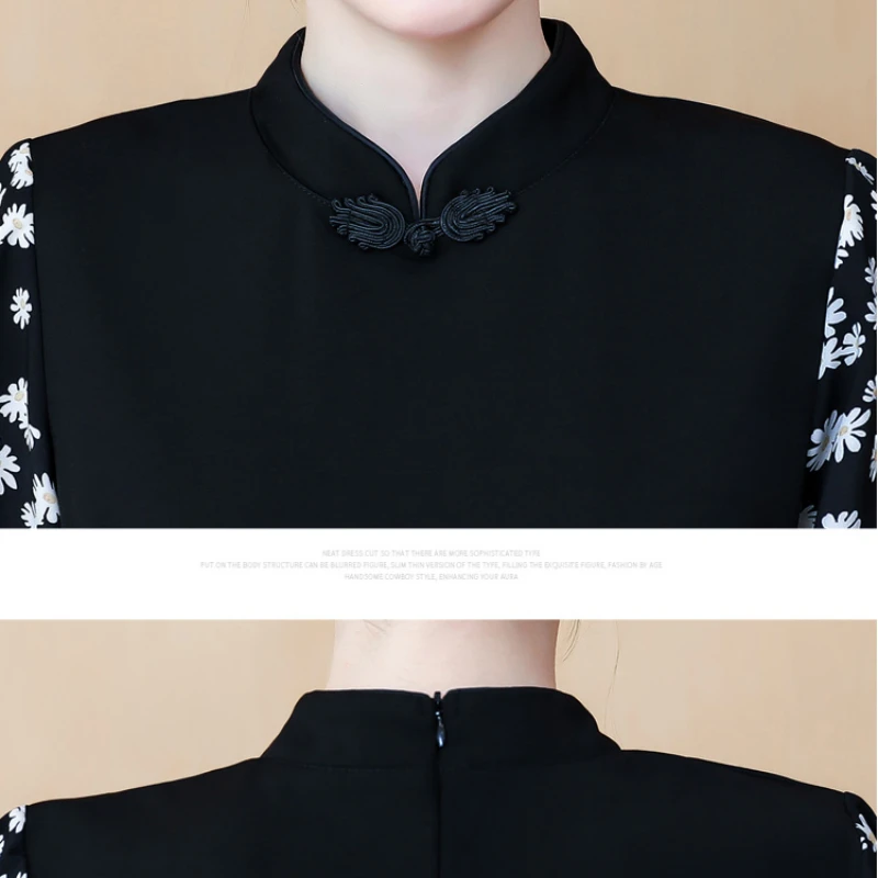 

Bebovizi New Plus Size M-4XL 3XL Modern Trend Chinese Style Summer Short Sleeve A-line Cheongsam Dresses for Woman Qipao Clothes