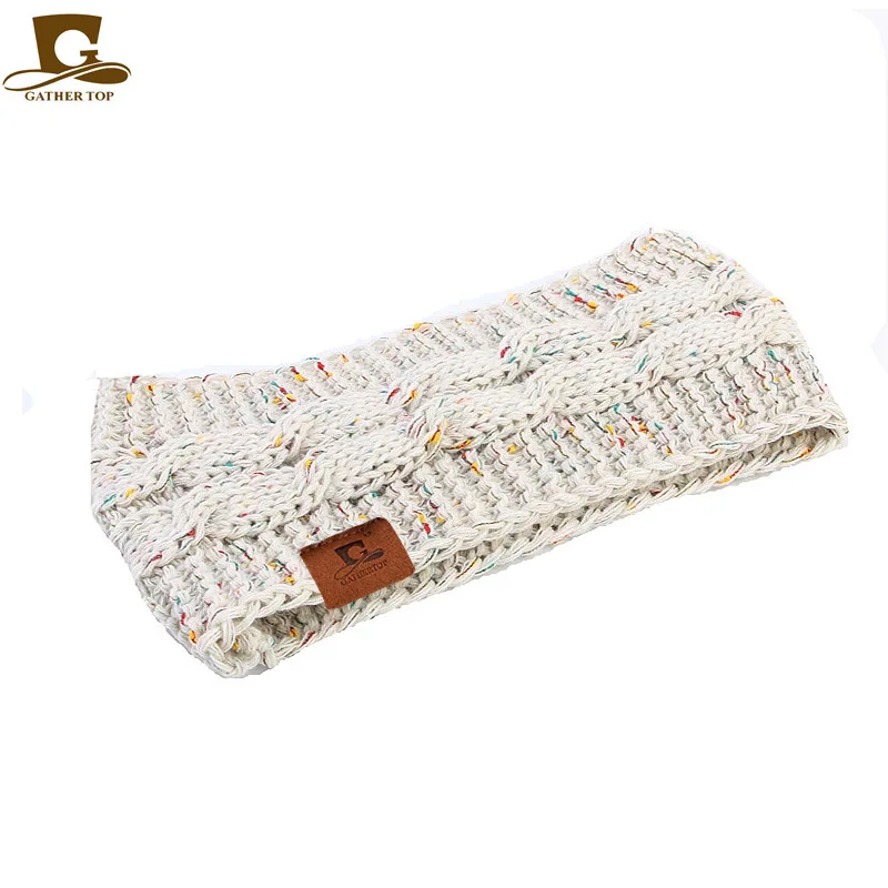 Осень-зима новинка плетеная повязка на голову теплые наушники шапка с отверстием