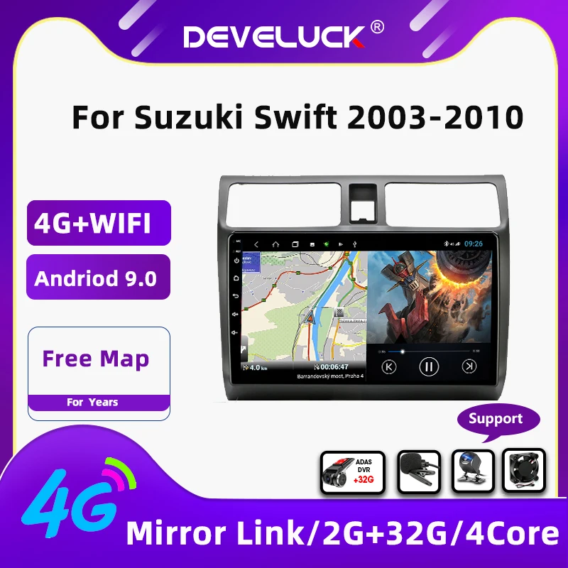 Автомагнитола 2DIN на Android 9 0 для Suzuki Swift 2003 2010 GPS навигация мультимедийный