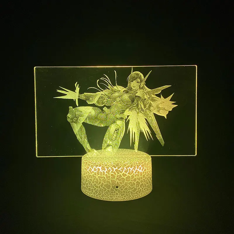 

Game Overwatch 3D Picture Lamp Smart Phone Control for Home Interior Lighting Bedside Lamp Anime Fans Around Reading Lamp Gift