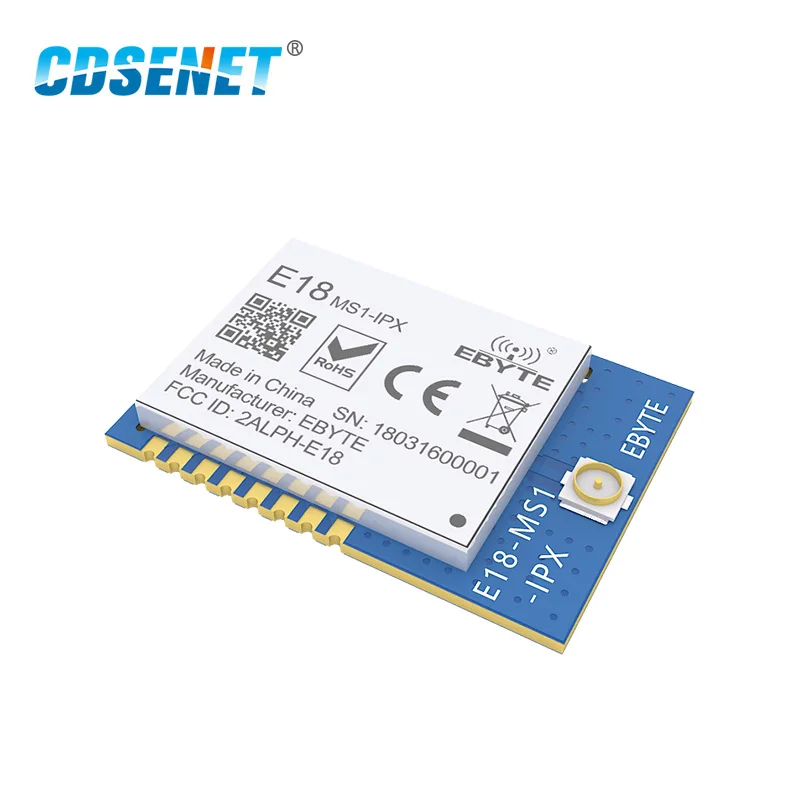 CDSENET CC2530 2.4GHz 4dbm UART 200m range 256kb Flash IPX Antenna SoC SMD Zigebee Module E18-MS1-IPX 10pcs/lot