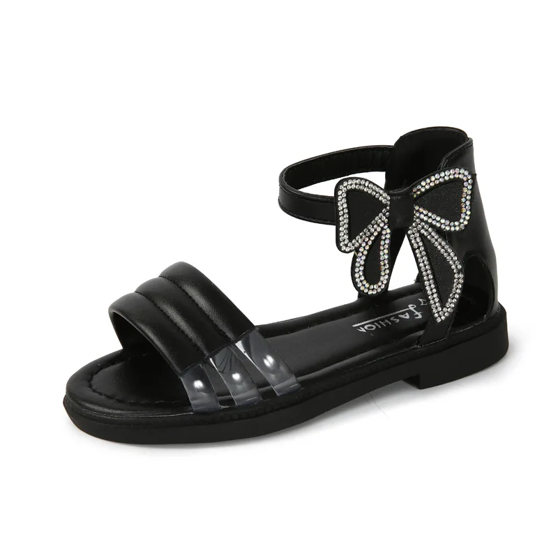 

Large Bowtie Children Girls Sandals Princess Girl Rhinestone Sandal 2021 Soft Bottom Children Girl Casual High Top Shoes E02041