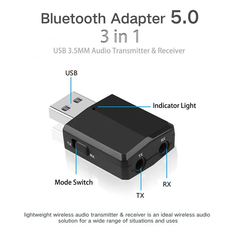 3 в 1 Мини 5 мм разъем Bluetooth 0 аудио приемник передатчик AUX USB стерео музыка