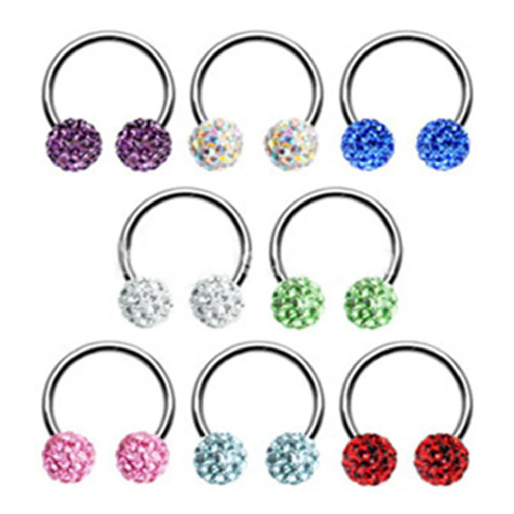 1 шт. хирургии кольцо для носа из нержавеющей стали в форме ручки с двумя шарами