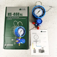 single meter with valve low pressure high pressure pressure gauge r32 r410 manifold for car air conditioning hs 468al hs 468ah