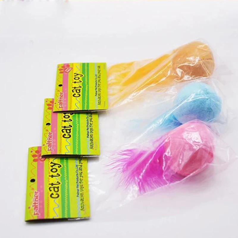 

100% Top Quality Assurance Pet Toy Ball Feather Material Mint Toy Cat Playing Ball Chewing Rattle Scratch Catch Pet Kitten Toy