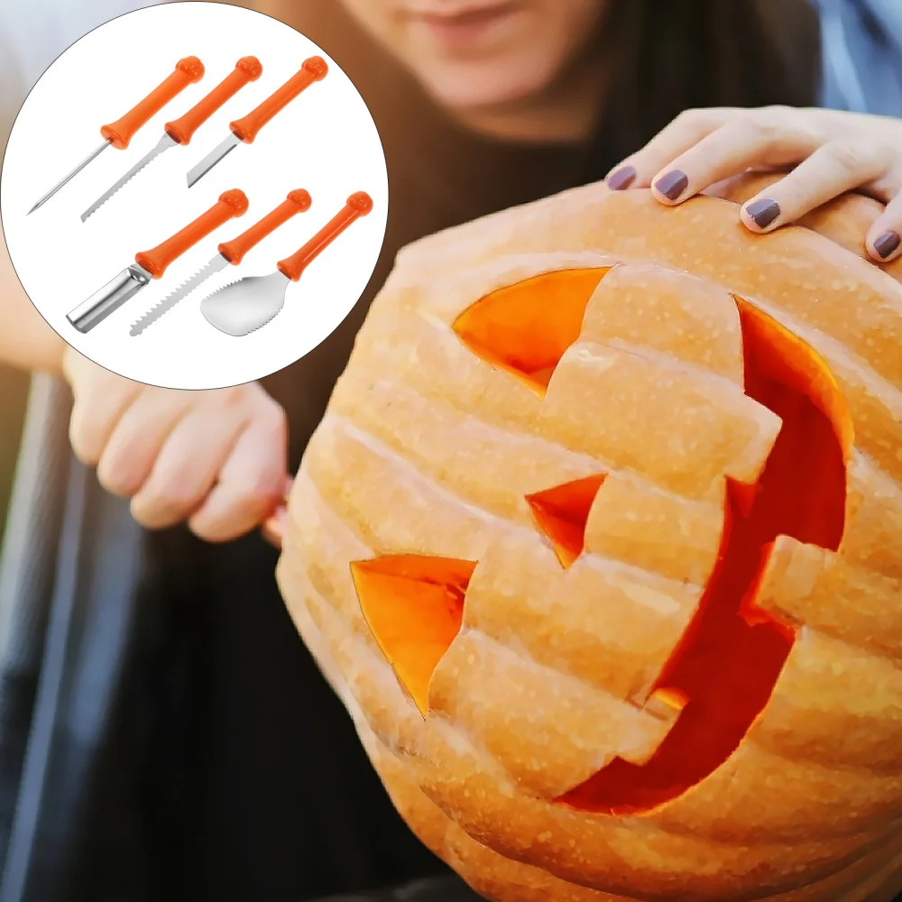 

Pumpkin Carving Tool Kit Carve Sculpt Kit with Storage Bag (Orange)