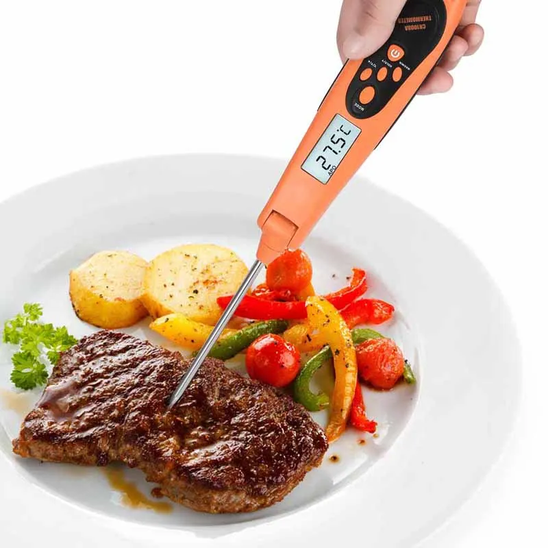 Цифровой термометр для приготовления пищи мгновенного чтения мяса складной зонд