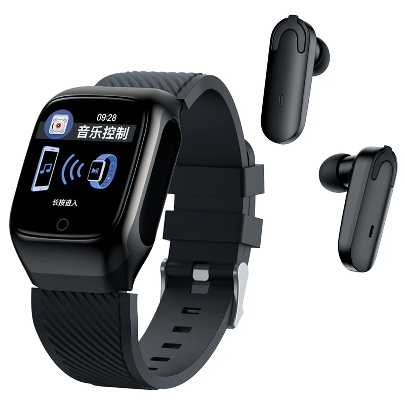 Смарт часы S300 с пульсометром Bluetooth наушники фитнес трекер измерение кровяного