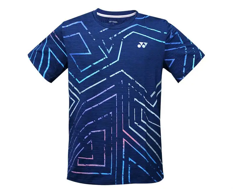 Новая одежда для бадминтона Yonex для мужчин и женщин, футболка с коротким рукавом, спортивные майки - Цвет: Синий