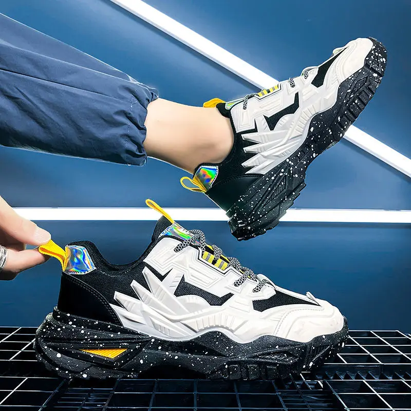 

Luxury men's shoes 2021 new men's sports shoes trend versatile casual non slip shoes student elevated running shoes