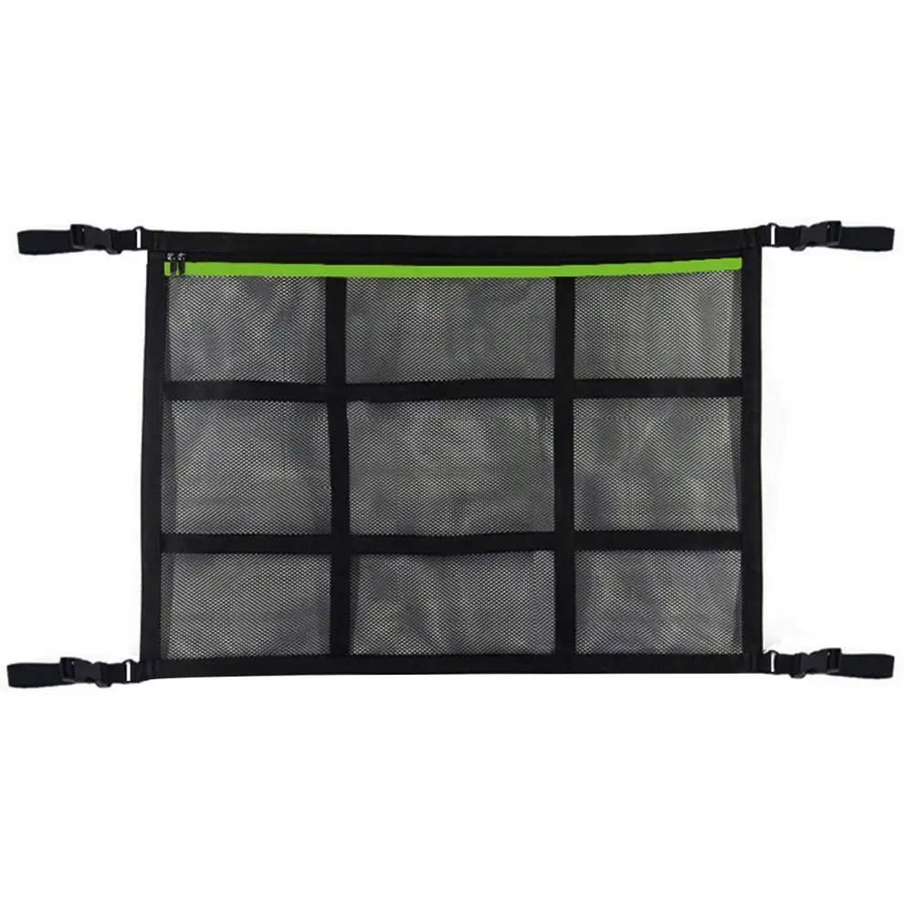 

Net Bag Adjustable High Toughness Polyester Zipper Adjustable Drawstring Ceiling Net Pocket for Car Крепления и держатели Nets