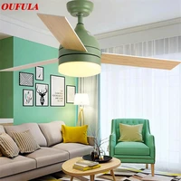 outela modern ceiling fan lights with wooden fan blade remote control decorative for home living room bedroom restaurant