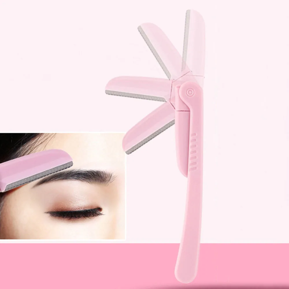 

3PCS/Set Pink Facial Eyebrow Trimmer Armpit Hair Razor Beauty Face Eye brow Shaper Shaver Stainless Steel Blades Makeup Tools