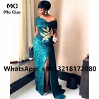 Женское длинное вечернее платье, элегантное шифоновое платье с открытыми плечами, принтом и кружевной аппликацией, платье для выпускного вечера, 2021