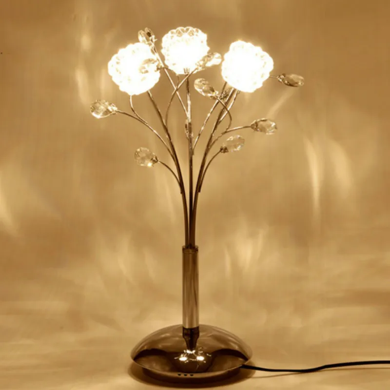 3 heads dining room crystal table lamp led Abajur art Salon Led desk light G4 star luce restaurant standing | Лампы и освещение