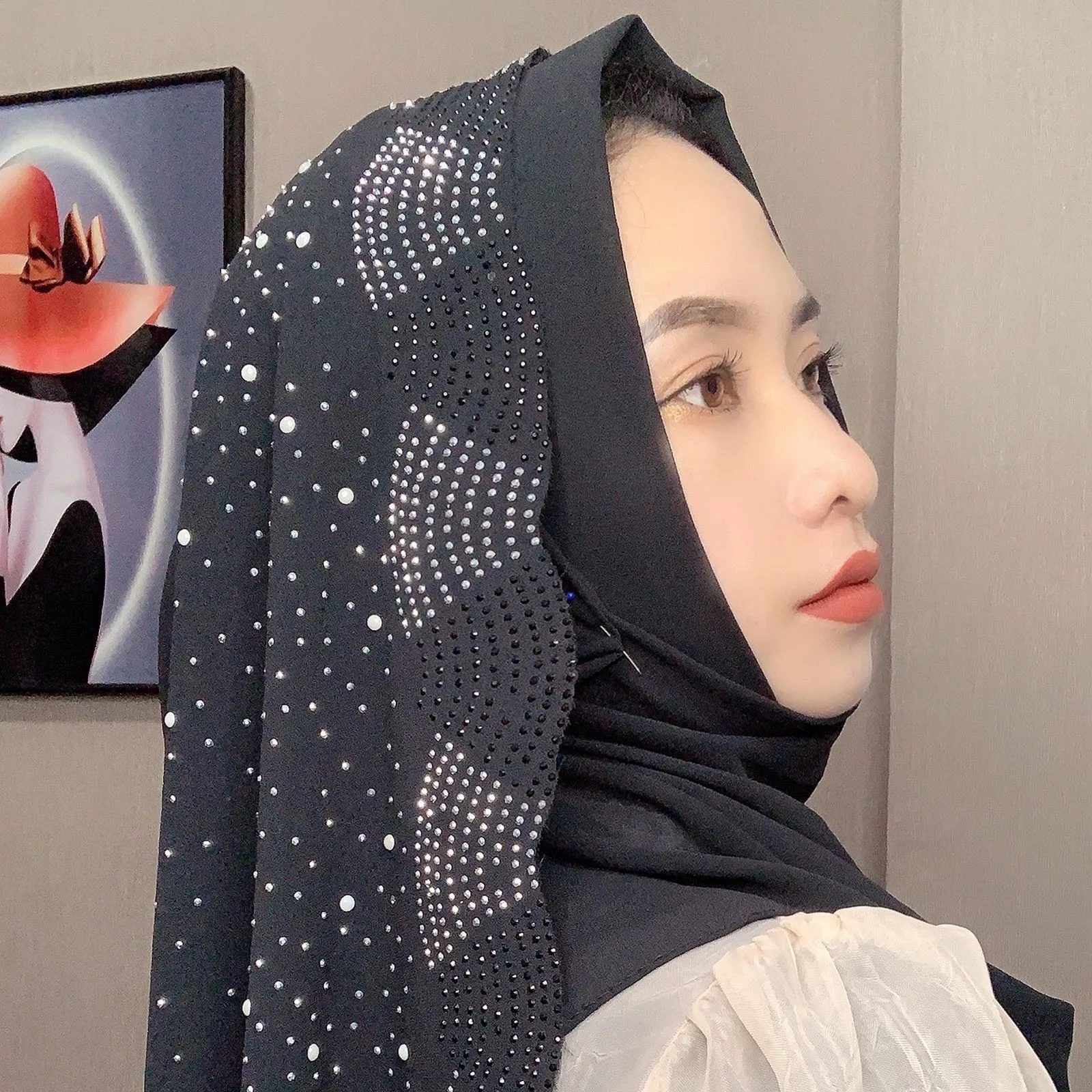 

G 10pcs Women Solid Chiffon Headscarf Ready To Wear Instant Hijab Scarf Muslim Shawl Islamic Hijabs Arab Wrap Head Scarves