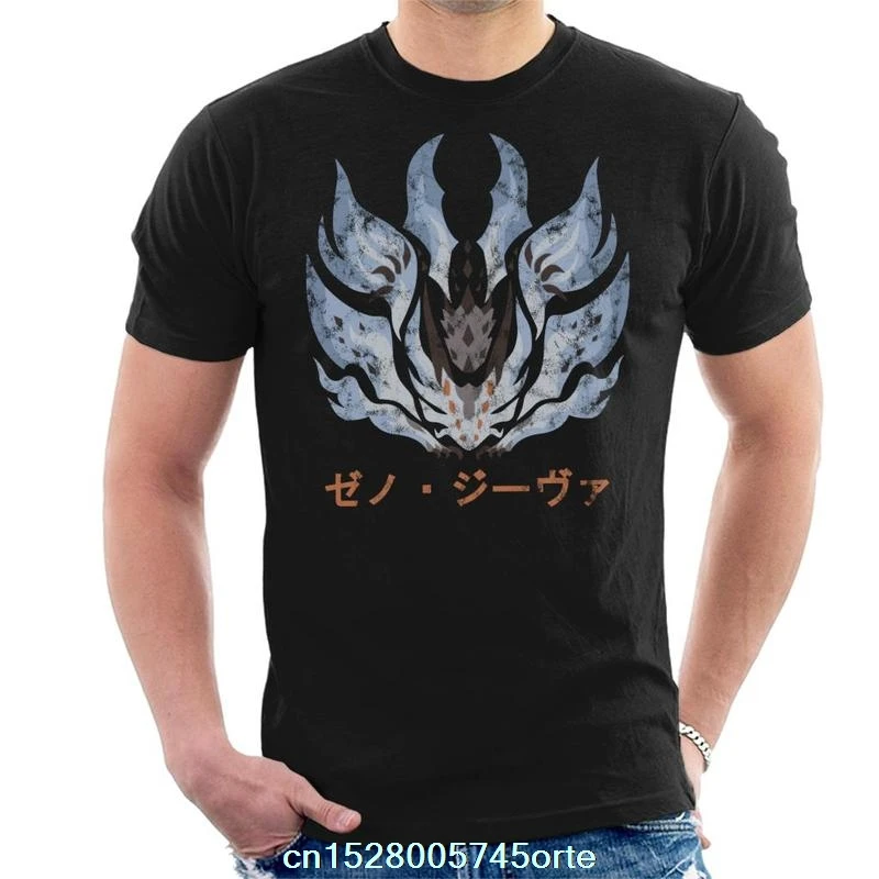 Мужская футболка с принтом camiseta Monster Hunter World Xeno Jiiva Kanji Icon 100% хлопок женская