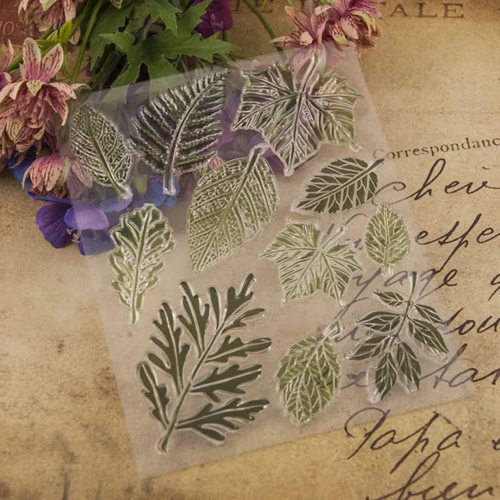 1 шт. прозрачные штампы в виде кленового листа для вырезания скрапбукинга