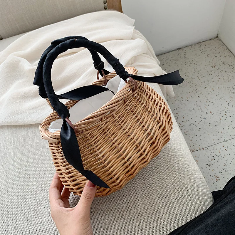 JIULIN Summer 2019 new ladies Japan and South Korea holiday straw handbag rattan woven bag Joker vegetable basket hand | Багаж и сумки