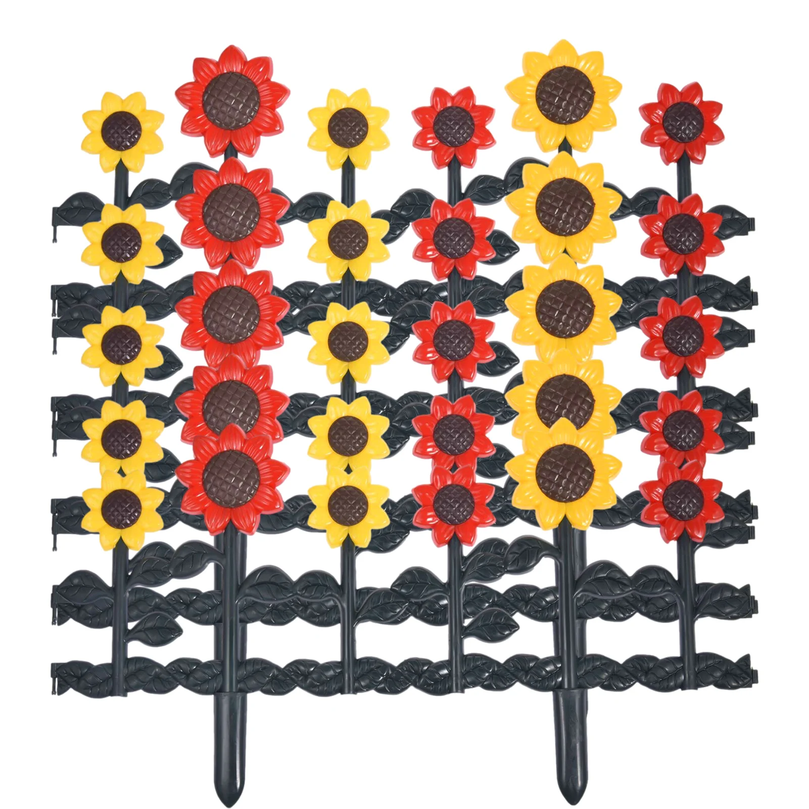 

5PCS Sunflower Garden Picket Fence Detachable Durable And Waterproof Plastic Edging Outdoor Garden Plant Protect Borders right