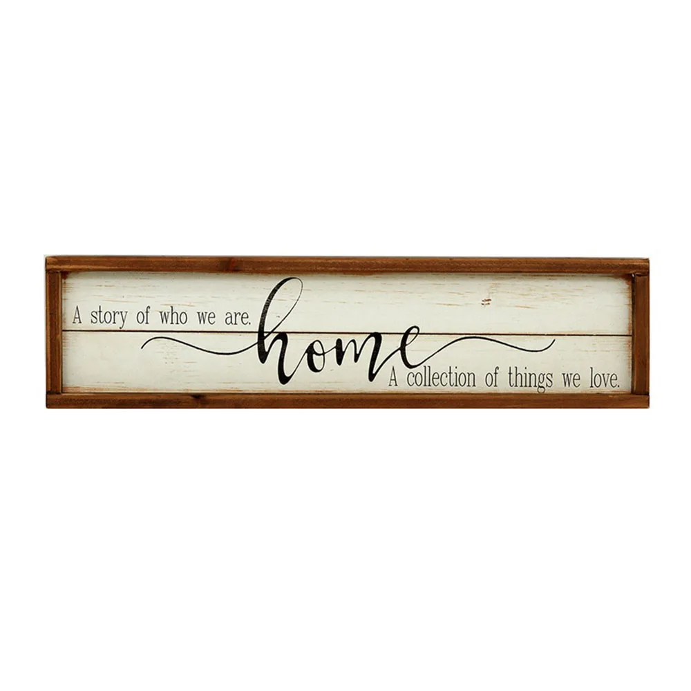 

[Склад США] История того, кто мы-белый фон, деревянная стена с рамкой, искусственная табличка 23,6x1,2x6 дюймов