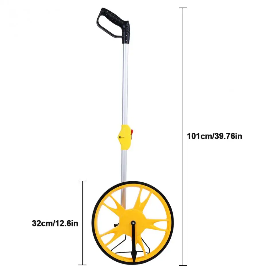 

0-9999.9M Long Distance Meter Measuring Wheel Foldable Mechanical Distance Measuring Wheel Measure Road Land Builders Workers