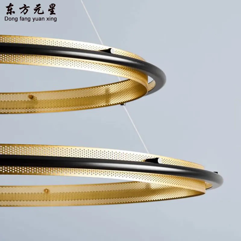 Современная светодиодная Подвесная лампа художественное освещение с кольцами