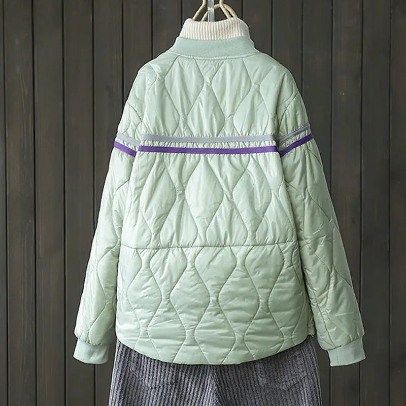 Women's Thin Short Filling Cotton Jacket Spring And Autumn  Casual Style Woman Parkas Female Tops