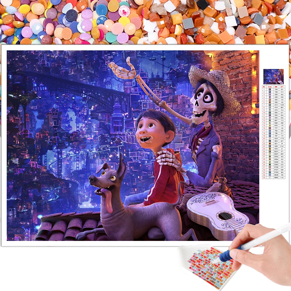 

Алмазная живопись ПРИКЛЮЧЕНИЯ, детская вышивка из мультфильма Диснея, 5D Набор для вышивки крестиком своими руками, квадратная круглая фото...