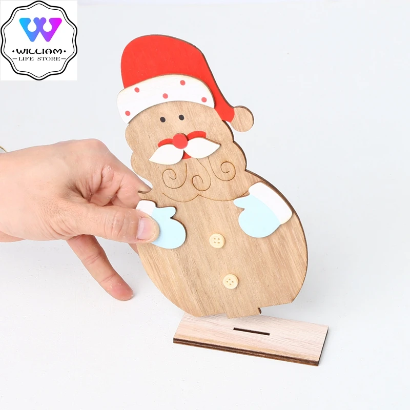 2020 1 Набор деревянные настольные Санта Клаус рождественские центральные мини