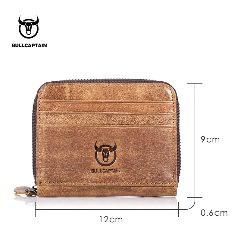 BULLCAPTAIN кожаный бизнес держатель для карт кредитная карта на молнии хранения