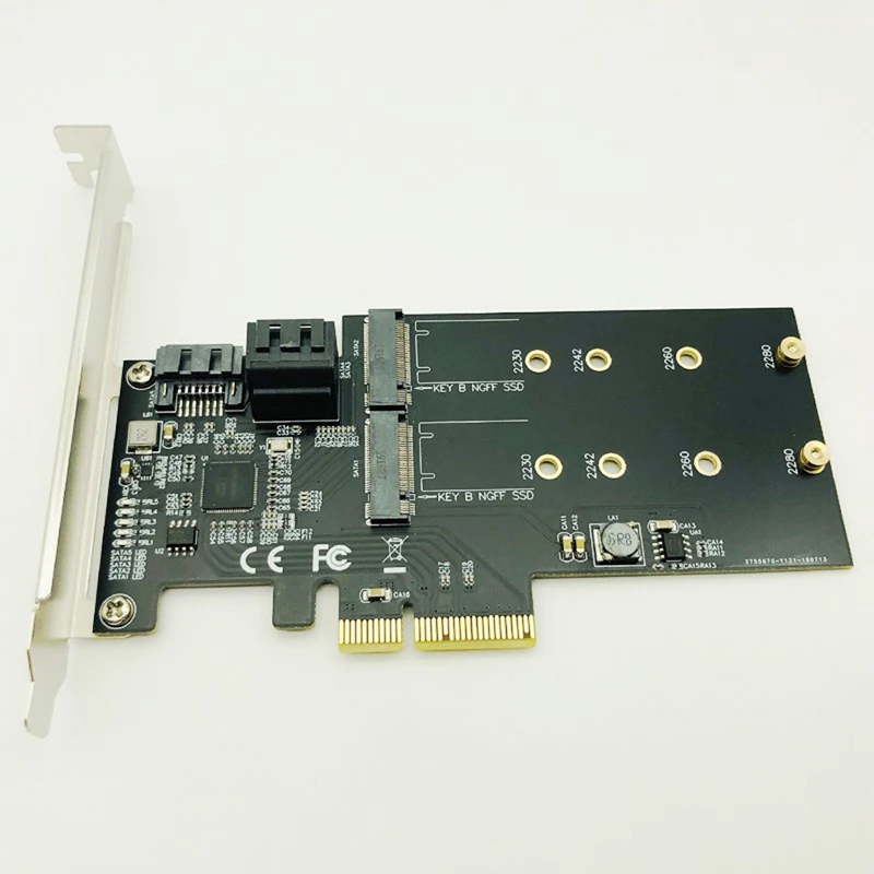 RAID0 RAID1 AHCI Raid контроллер SATA M.2 PCI Express карта 2 порта SATA3.0 6 Гбит/с + NGFF SSD B Key|Платы